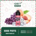 IGET-Bar-Plus-6000-Puffs-Grape-Peach-lce10jpg - VapingOZ